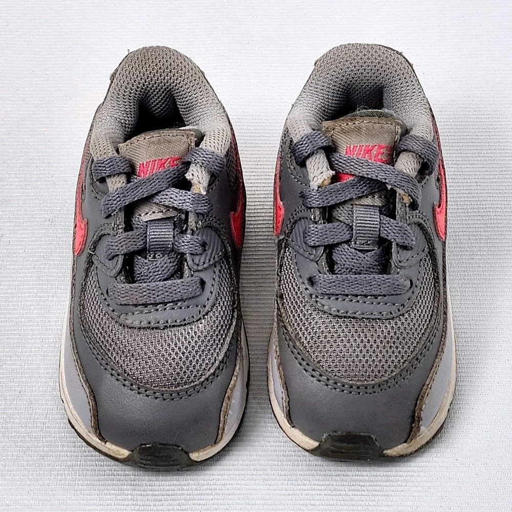 Nike Air Max 90‎ Sneakers Toddler Baby Size 4C Gray Pink Athletic Lace Up Shoes - Picture 5 of 9